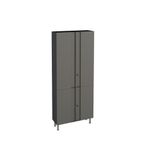 Multiuso Lavanderia Armário Multibox Aço 4 Portas C- Chave 80x193cm Preto Cinza