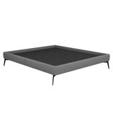 Cama Casal King 199cm Pés Metálicos Elisa S05 Linho Cinza