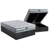 Cama Box Baú Queen: Colchão Probel - Ep Firmepedic Prodormir Advanced Tech1000 Plusbase Suede Gray