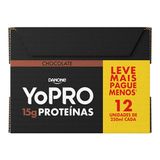 Yopro Bebida Láctea UHT Chocolate 15g de Proteínas 250ml com 12 Unidades