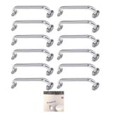 Alça De Apoio Inox Barra 50cm Kit 12 Unidades Banheiro Deficiente Idoso Cadeirante Acessibilidade