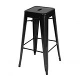 Banqueta Tolix Iron Aço Carbono Industrial - Preto