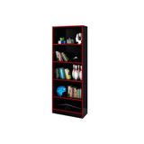 Estante Livreiro De Escritório Me4141 C- 4 Prateleiras Preto Vermelho - Tecno Mobili