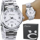 Relogio Aço Prata Feminino Inox Casual Caixa Analógico Qualidade Original Presente