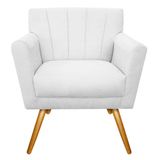 Kit Diva Recamier Vanessa 185cm Lado Direito E 01 Poltrona Laura Suede Cor Branco