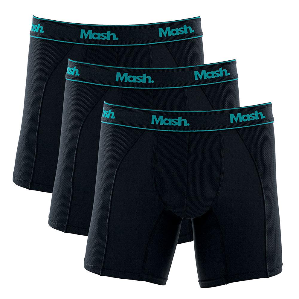 Kit 3 Cuecas Boxer Mash Microfibra Active Mash - Preto - M