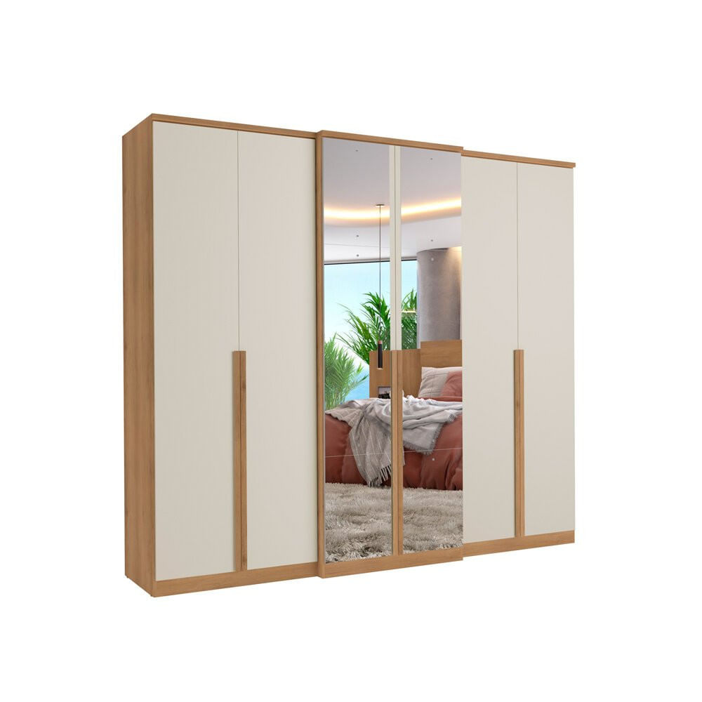 Guarda-roupas Valência Full Glass 6 Portas 4 Gavetas Thb