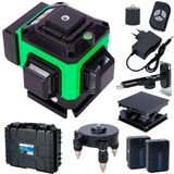 Nível Laser 3d 12linhas Com Linha De Cruz Verde Recarregável