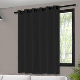 Cortina Blackout De Varão Dupla Face 280x250cm Com Ilhós Vida Pratika 1966 Preta