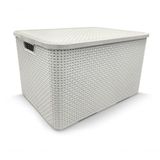 Organizador Rattan Com Tampa 20lts Cor:branco