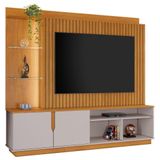 Home Amparo Com Painel Ripado E Led Tv Até 60 Polegadas Cinamomo Off White