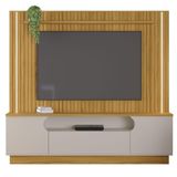 Home Afago Com Painel Ripado E Led Tv Até 65 Polegadas Nature Off White