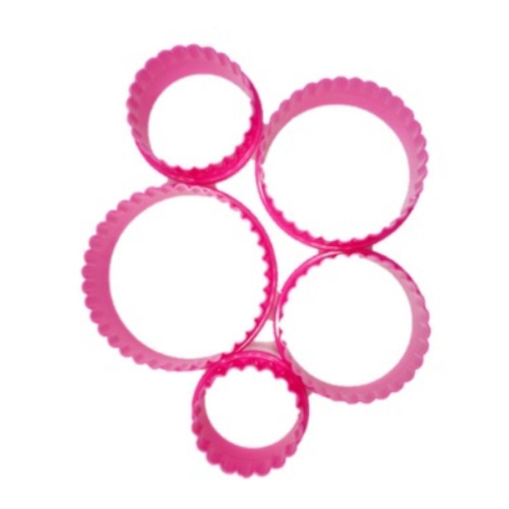 Kit Cortador Molde Redondo Babado Biscoito Pasta Americana Confeitaria