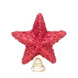 Ponteira Estrela C/ Glitter Vermelho 20cm
