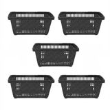 Kit - 5 Cestos Compras Plástica D100 Cód. 3000 Preto - Della Plast
