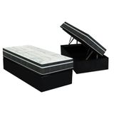 Cama Box Baú Solteiro: Colchão Molas Bonnel Orthoflex Venezia + Base Crc Courano Black(88x188)