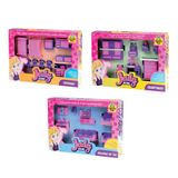 Kit Quarto Sala E Cozinha Mini Judy Home - Samba Toys