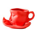 Xícara De Café Com Pires Europeu 100ml Com Handgrip Teaware