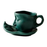 Xícara De Café Com Pires Europeu 100ml Com Handgrip Teaware