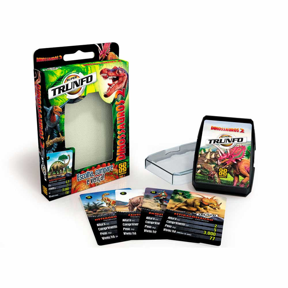 Jogo De Cartas Super Trunfo Dinossauros 2 Grow