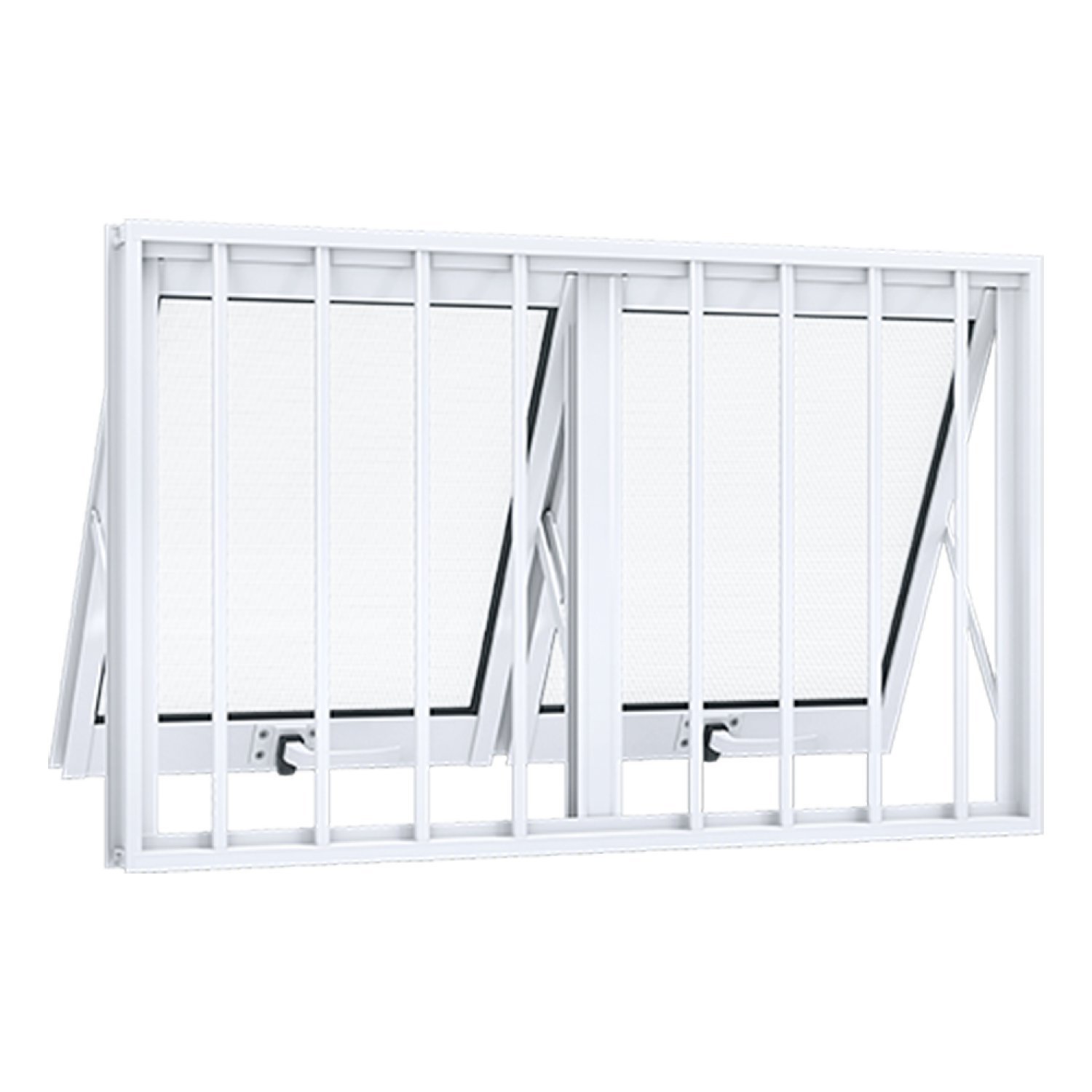 Janela De Aluminio Maxim-ar Duplo 60x118cm Com Grade Lucasa Alumínios