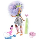 Mattel Cave Club Bashley Doll 10 Polegadas Lavanda Cabelo Poseable Boneca De Moda Pré-histórica Com Dinossauro Animal De Estimação E Acessó