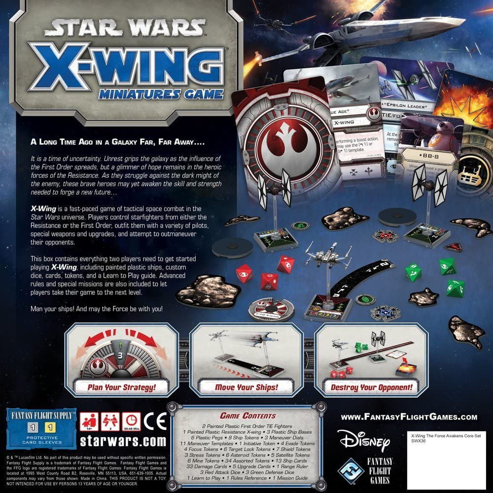 Star Wars X-wing 1ª Edição Miniaturas Jogo O Despertar Da Força Core Set  Jogo De Estratégia Para Adultos E Adolescentes  Idade 14+  2 Jo