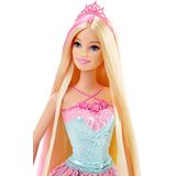 Boneca Barbie Princesa Com Cabelo Rosa-listrado