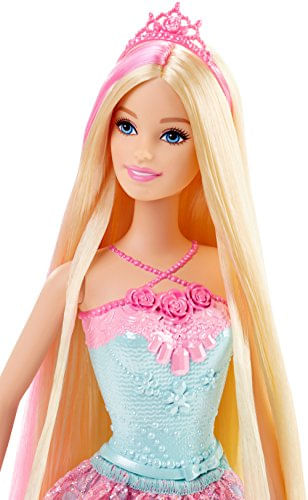 Boneca Barbie Princesa Com Cabelo Rosa-listrado