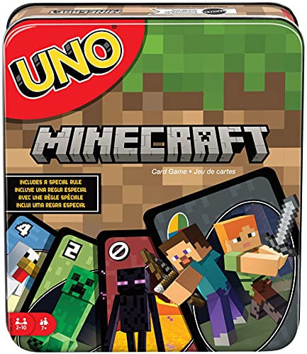 Jogo De Cartas Uno Minecraft Em Storage Tin Video Game-temático Deck &amp; Regra Especial Gift For Kid Adult &amp; Family Game Nights Ages 7 Yea