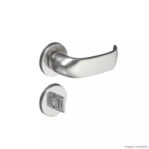 Fechadura Contemporânea Cromo Acetinado Banheiro Inox Escovado