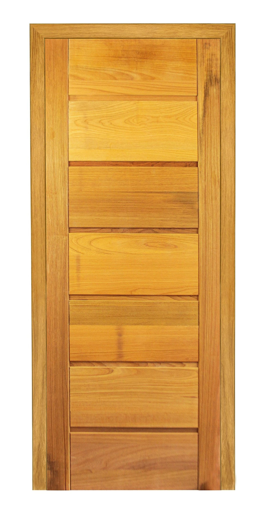 Folha de Porta Madeira Maciça 210x60cm com 7 Réguas Espessura 3,3cm Envernizada Jomadi Verniz Natural