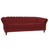 Sofá 2 Lugares Bérgamo 180cm Couro Vermelho