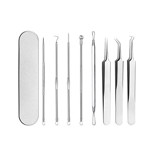 Pinkiou Blackhead Removes Comedone Pimple Popper Tool Acne Extractors Blemish Removed Ingrown Hair Pinças Remoção Kit Whitehead Removed Zit