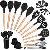 Homikit 25-piece Cozinha Cozinha Utensílios Conjunto Com Suporte Colher De Silicone Ceramita Ladle Turner Skimmer Para Panelas Antiaderente