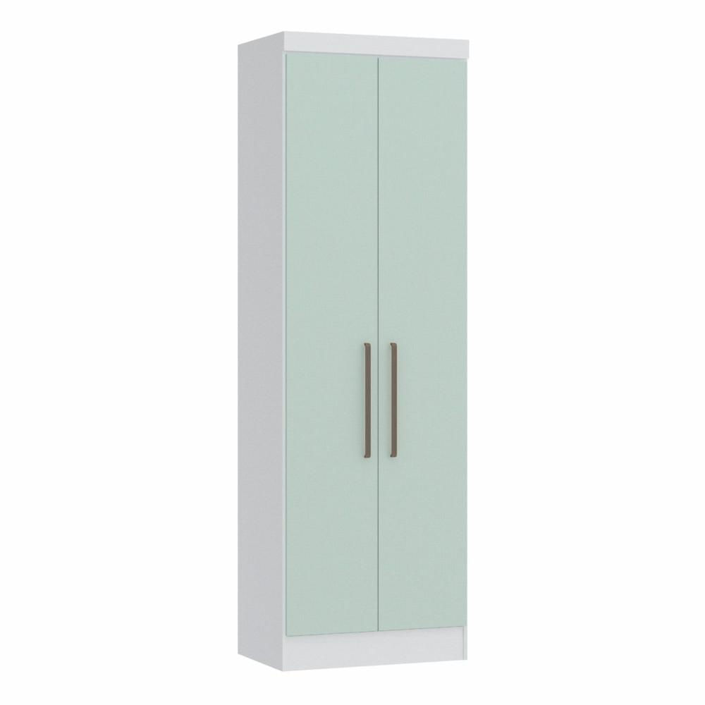 Guarda Roupa Modulado 2 Portas Infinity Móveis Castro Branco Line/Pistashe