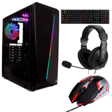 Combo Pc Gamer Com Gabinete Rgb Teclado Mouse E Headset