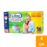 Roupa Íntima Lifree Extra Absorção Tamanho P/m - 4 Pacotes Com 16 Tiras