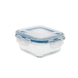 Pote De Vidro Quadrado De 800ml Com Tampa Transparente