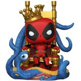 Boneco Vinil Pop! Deluxe Marvel Heróis King Deadpool No Trono