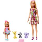 Barbie E Chelsea The Lost Birthday Playset Com Barbie &amp;amp Chelsea Dolls, 3 Pets &amp;amp Accessories, Presente Para Crianças De 3 A 7 Anos