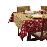 Toalha De Mesa Retangular Lepper 6 Lugares Natal 1,40m X 2,10m Alegria