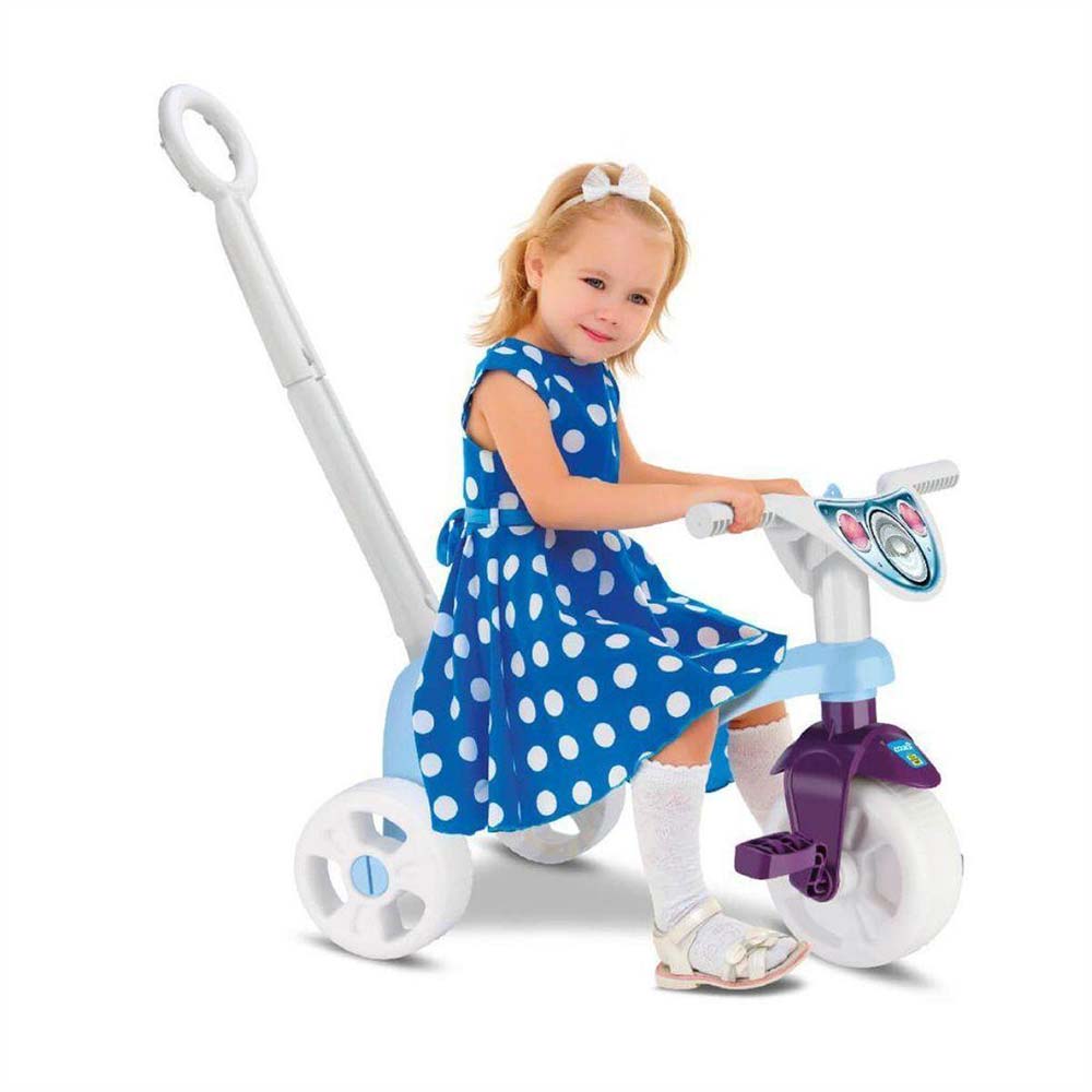 Triciclo Infantil Com Haste Removivel Tchuco Princesa Snow Samba Toys