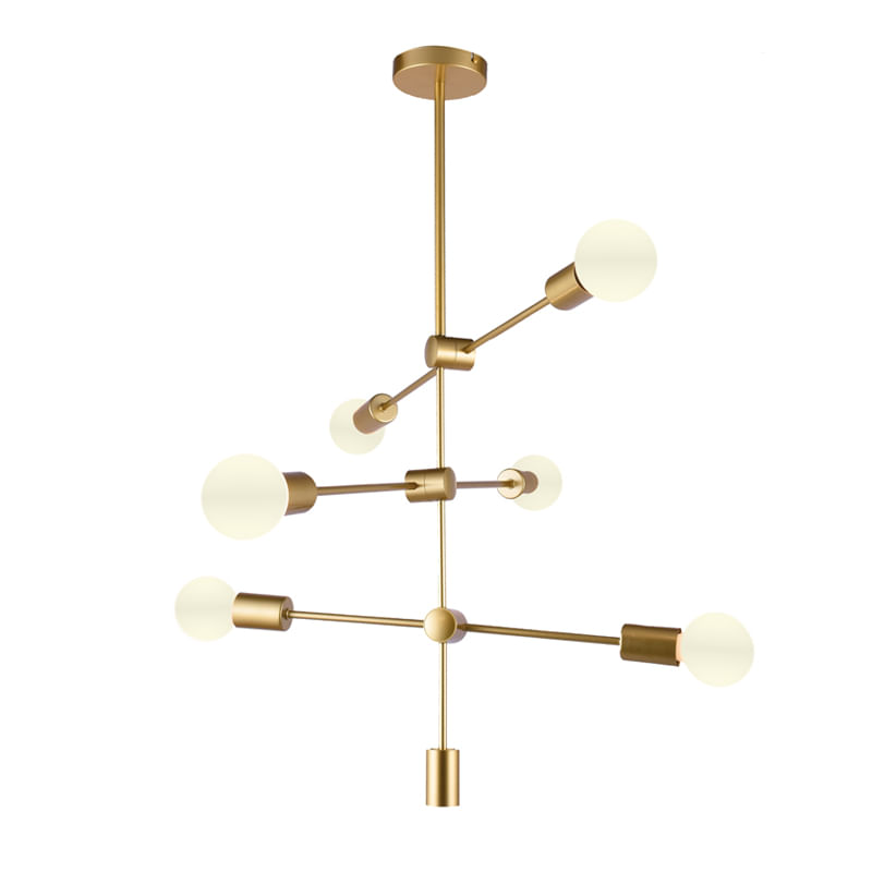 Lustre Pendente Orluce Edison Ii Or1188 Dourado E27 Bivolt - Único