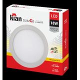 Luminária de Sobrepor Kian Redondo LED Slim G2  Alt: 2,8cm Comp.: 21cm Larg: 21cm 18W 3000K Amarela. Kian