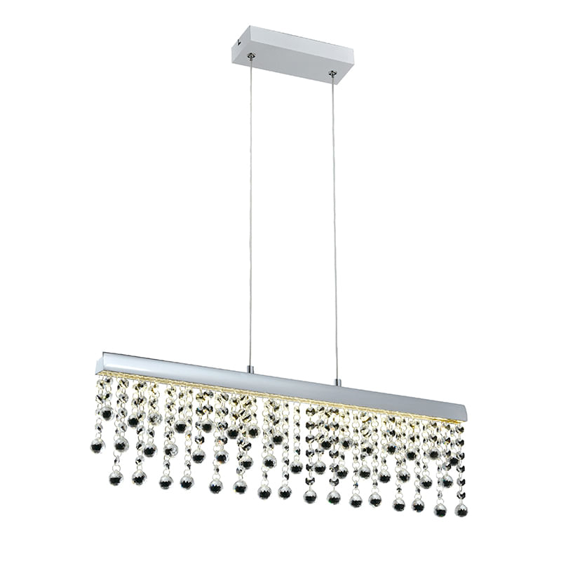 Lustre Pendente Quality Munique 1277 Led Bivolt - Cromado - Único