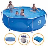 Piscina Estrutural Armação 4383 Litros Filtro 220v Capa E Forro Avenli Jilong