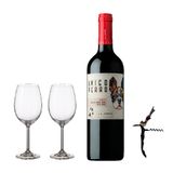 Kit Jantar a 02 Vinho + Taça de Cristal e Saca-rolha