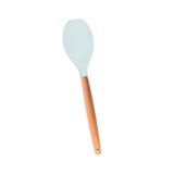 Espátula Redonda De Silicone Com Cabo De Madeira Oikos