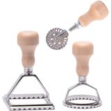 Cortador De Fabricante De Selos Ravioli Com Conjunto De Roda De Rolo Molde Com Alça De Madeira E Borda Fluted Acessório De Cozinha De Impr